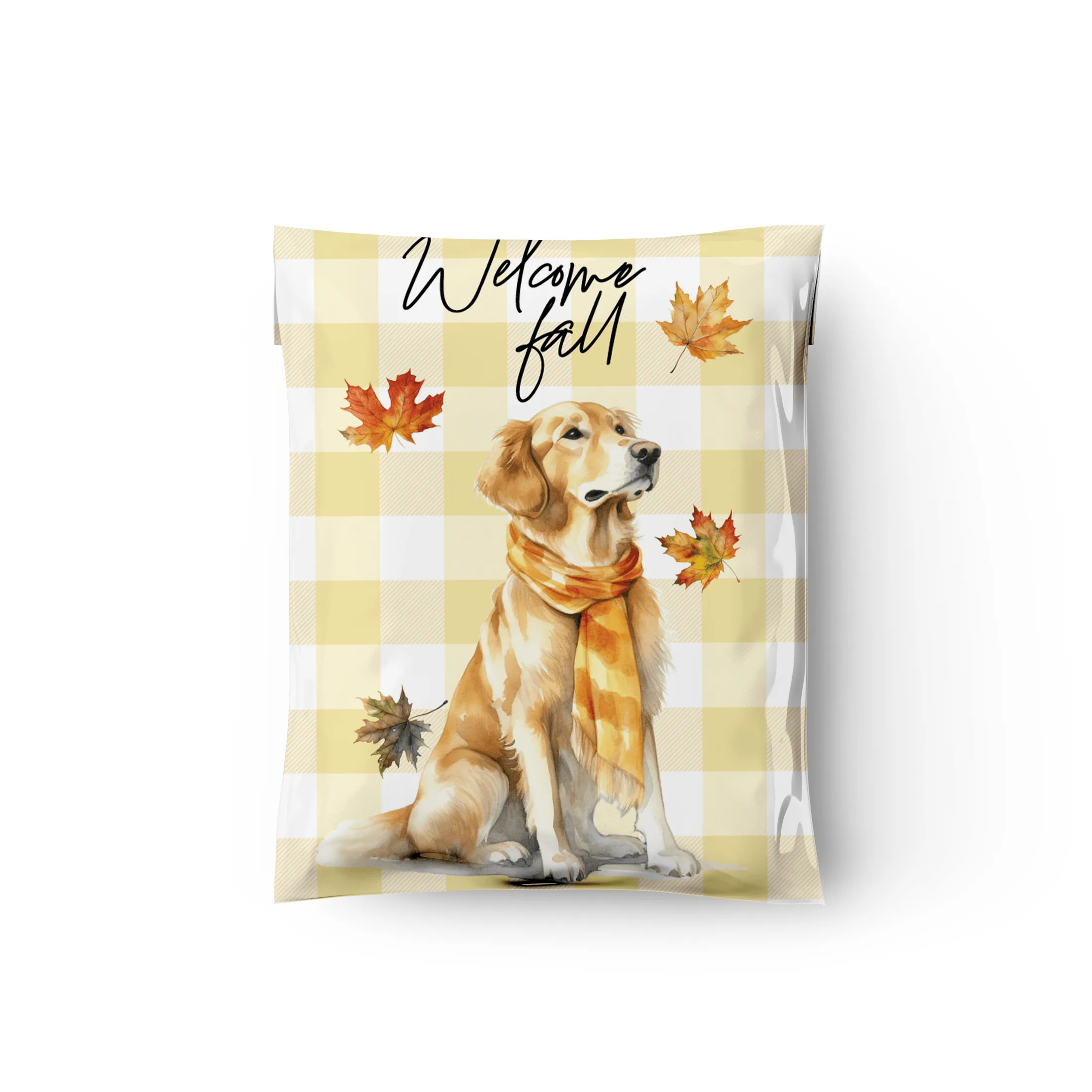 10x13 Golden Retriever Designer Poly Mailers Shipping Envelopes Premium Printed Bags