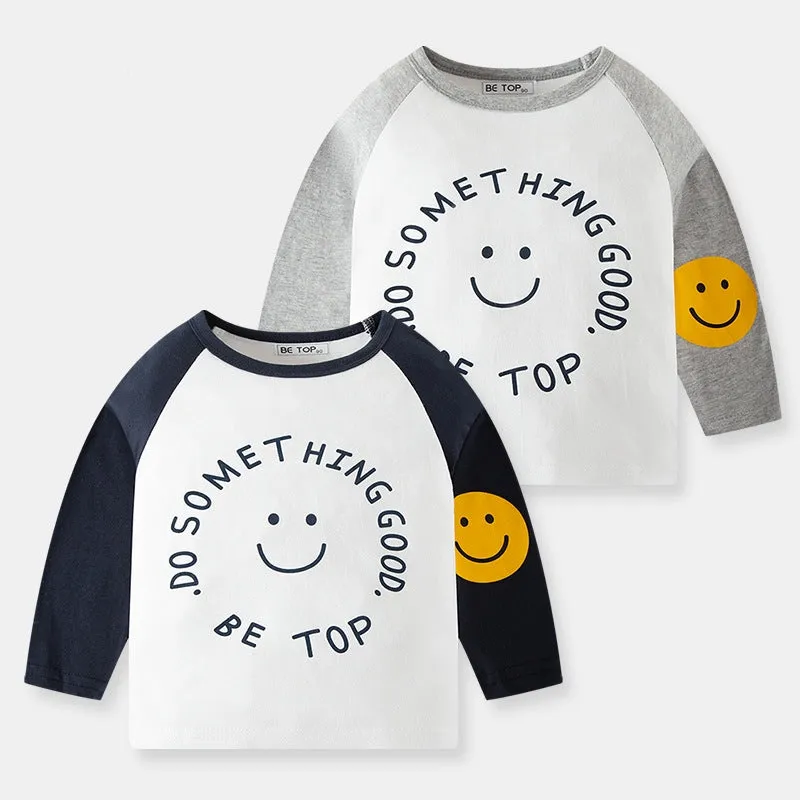2-Pack Camouflage Bear Color Block Boys' Long Sleeve T-Shirt in Pure Cotton