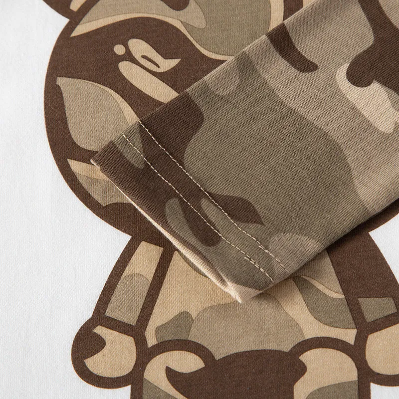 2-Pack Camouflage Bear Color Block Boys' Long Sleeve T-Shirt in Pure Cotton