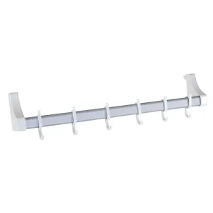 6 Hook Over Door Hook White & Aluminium
