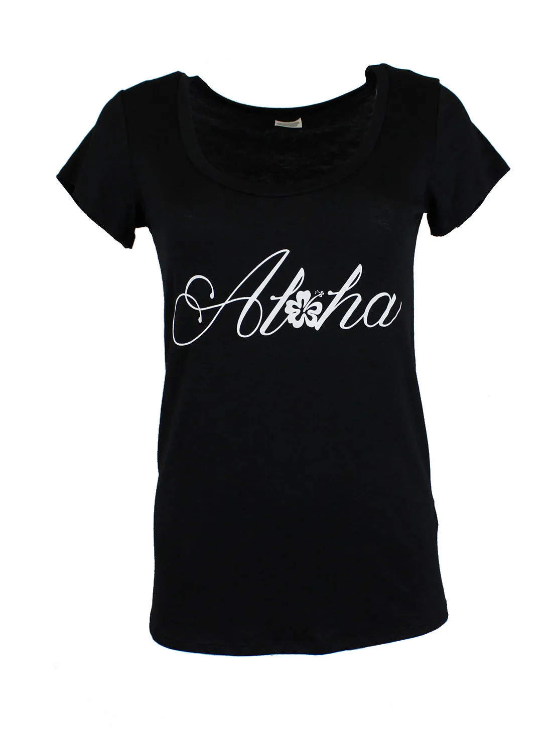 Aloha Scoop Neck Shirt in Black
