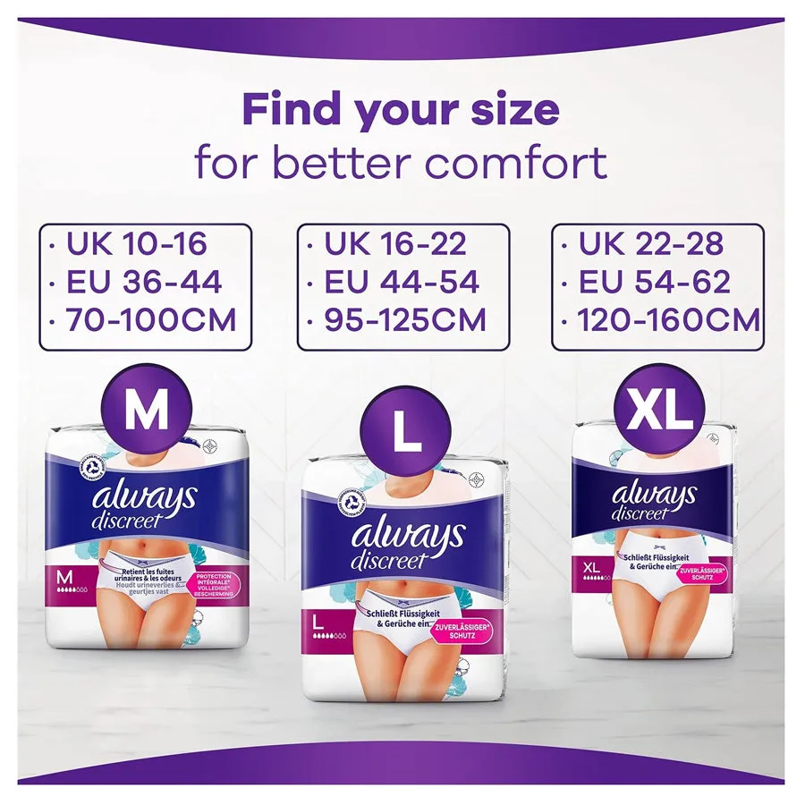 Always Discreet Incontinence Pants Medium (8 Pack)