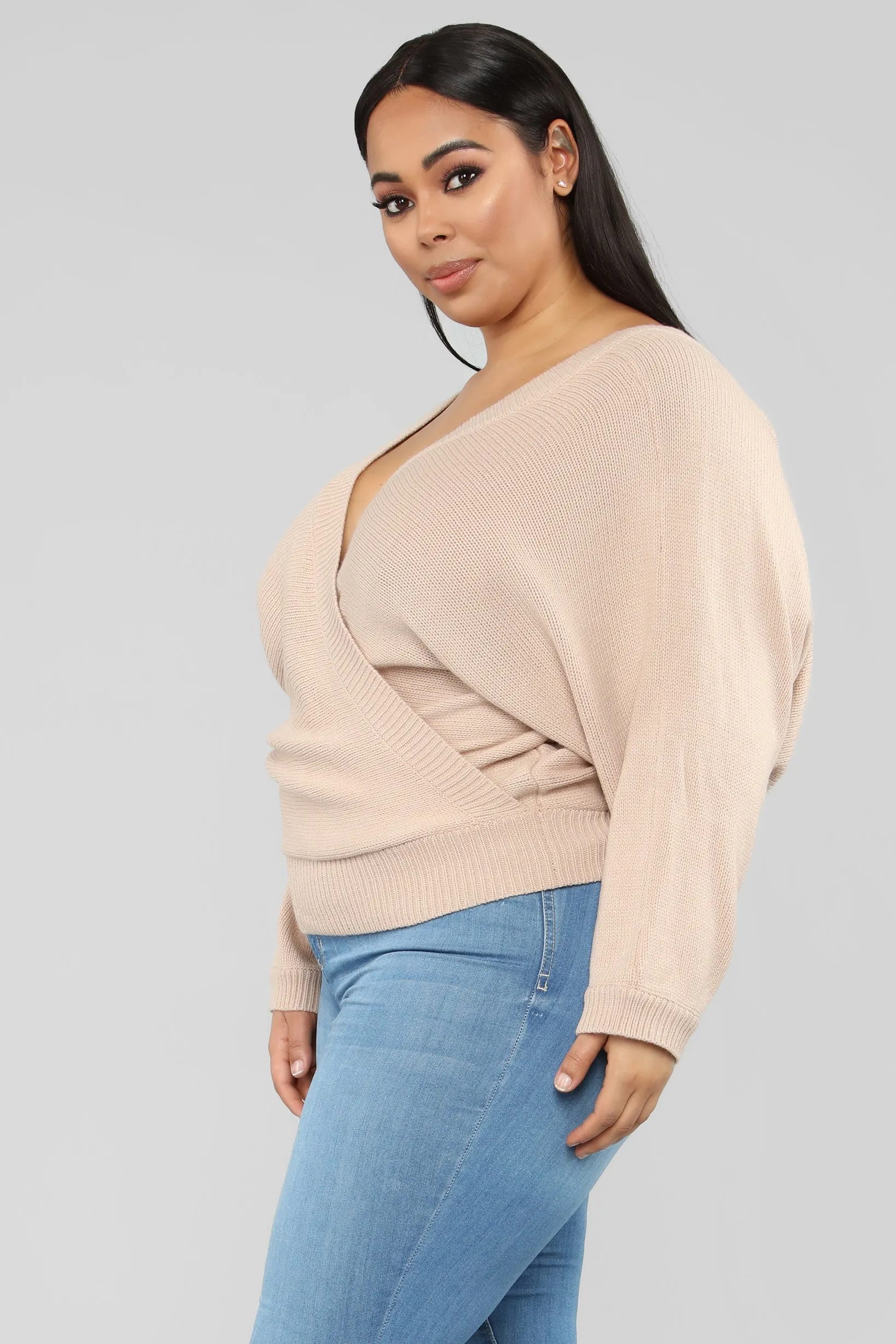 Anne Marie Sweater Top - Taupe