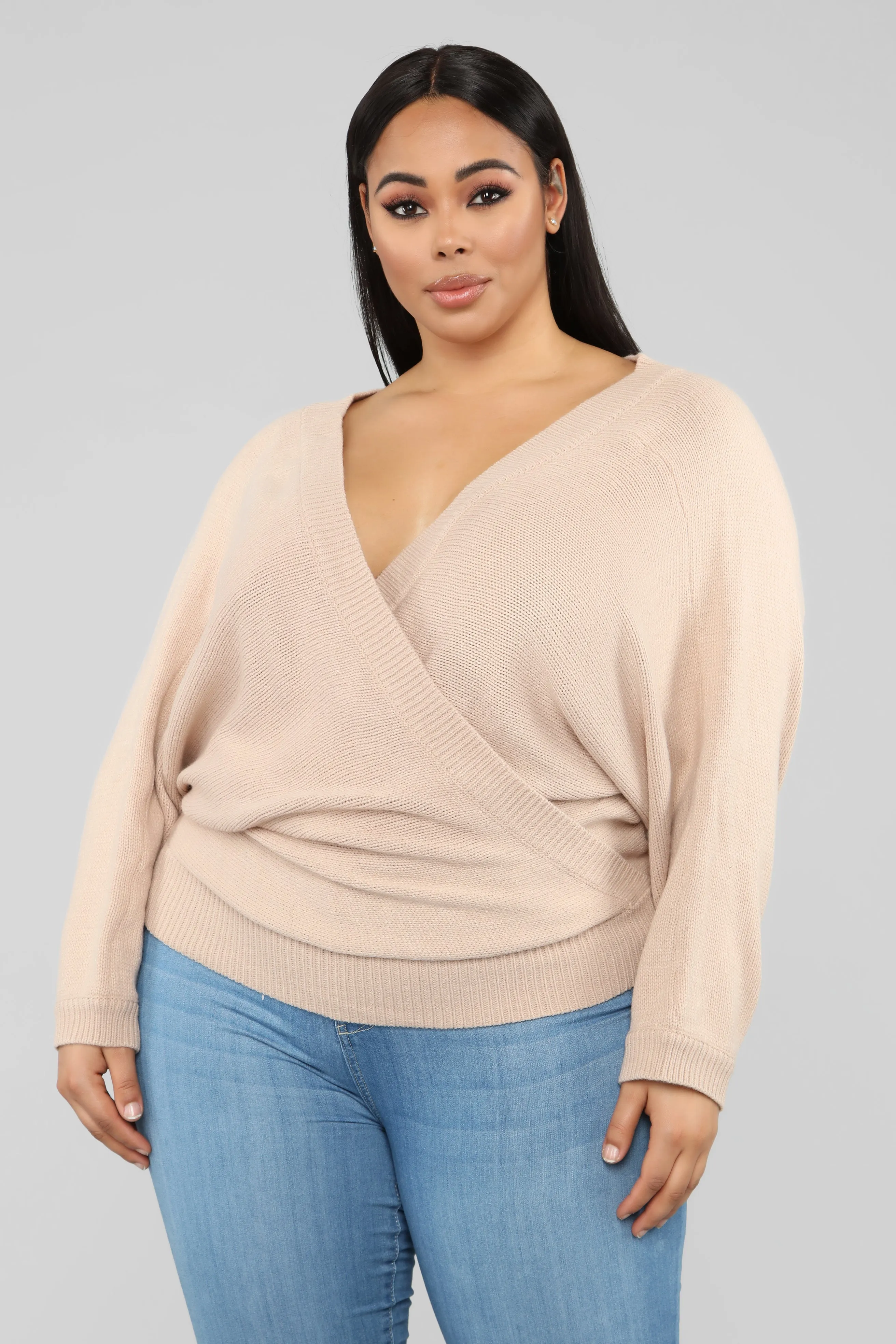 Anne Marie Sweater Top - Taupe