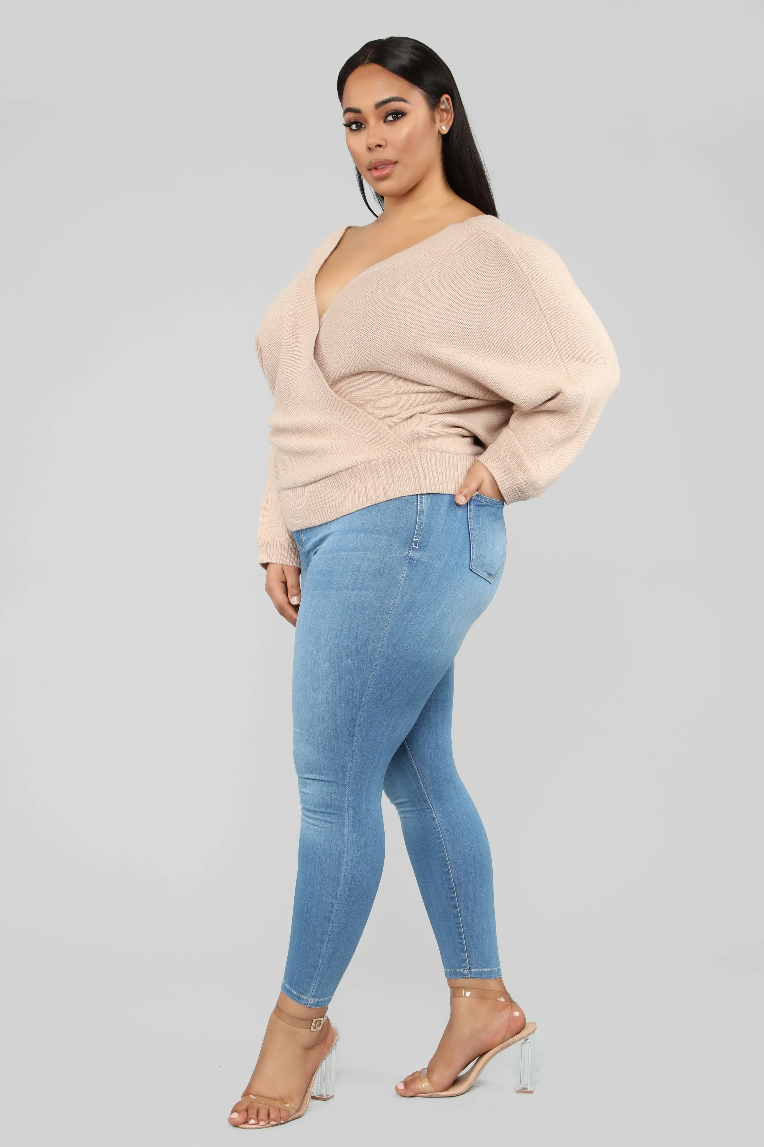 Anne Marie Sweater Top - Taupe