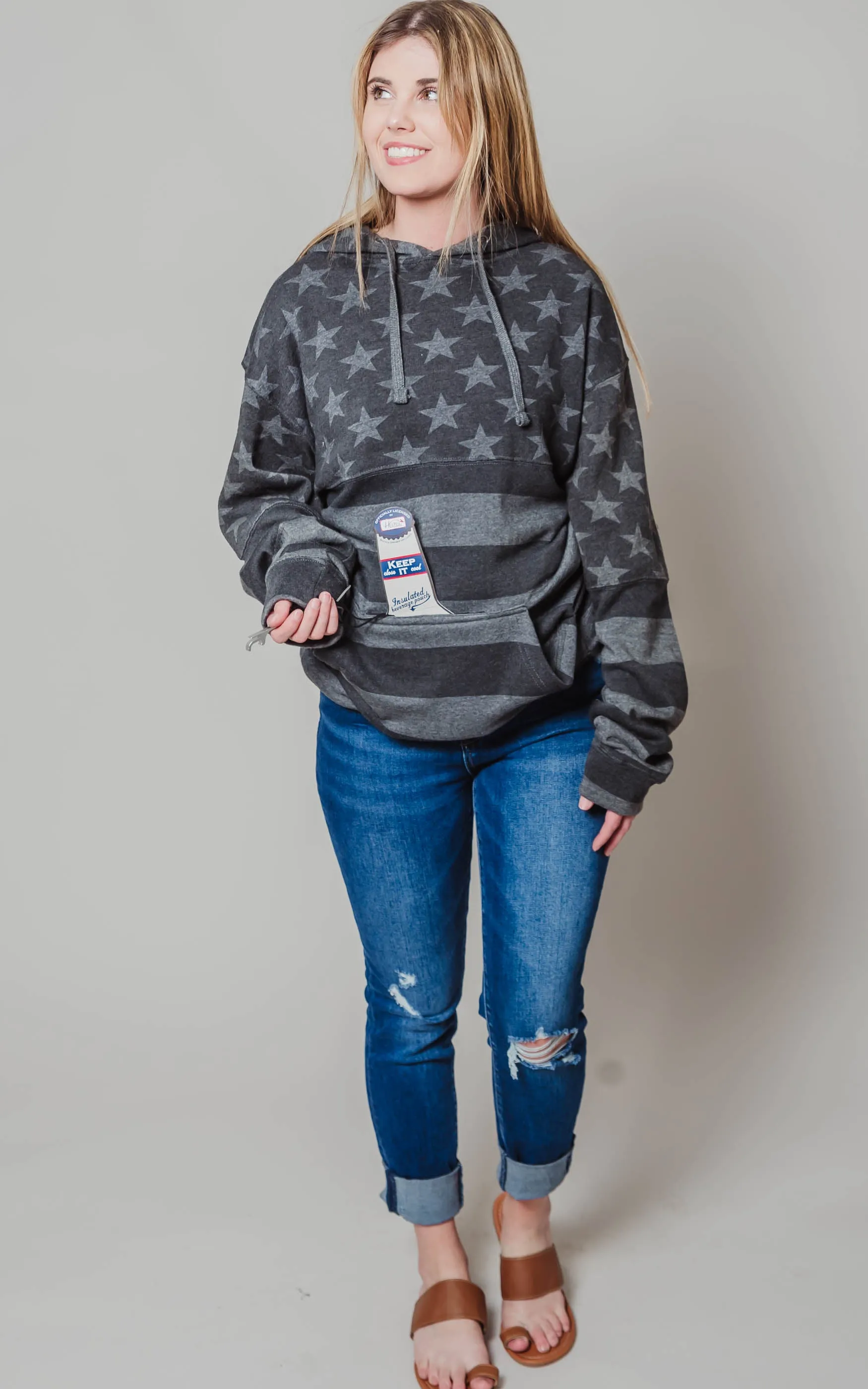 Beer Hoodie Stars & Stripes Hoodie ** - Final Sale