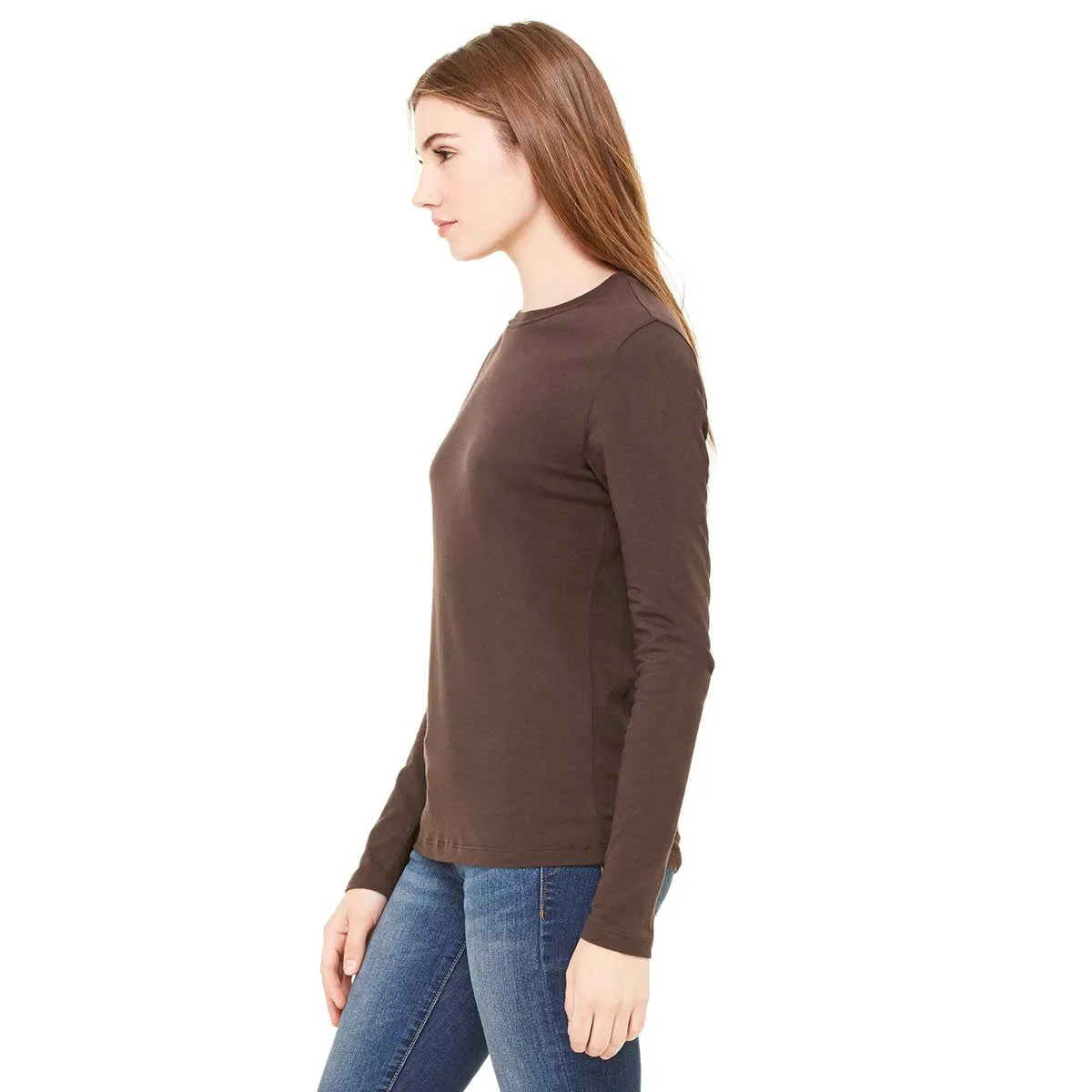 Bella   Canvas Women's Chocolate Jersey Long-Sleeve T-Shirt