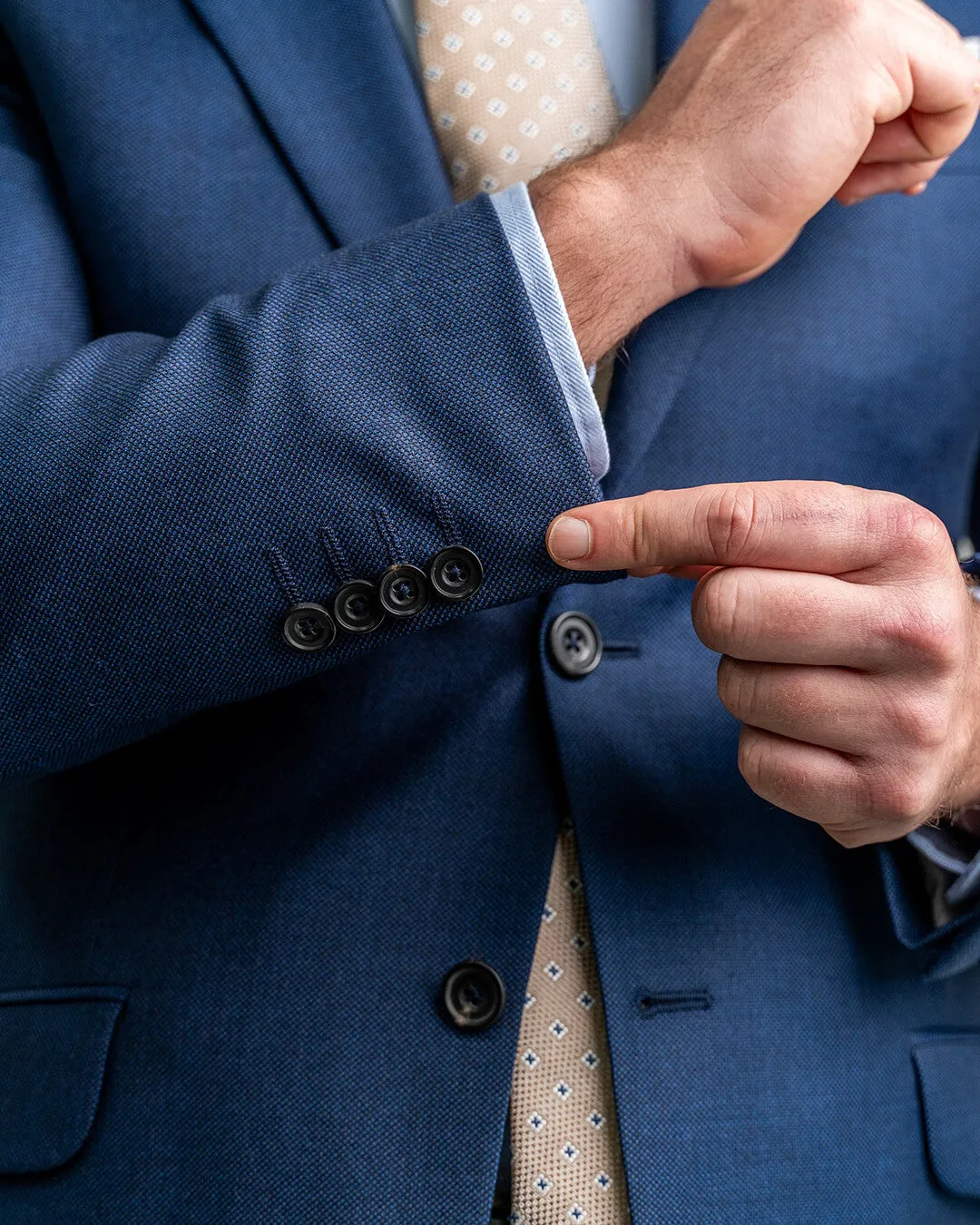 Blue Vitale Barberis Canonico Super 110s Birdseye Suit