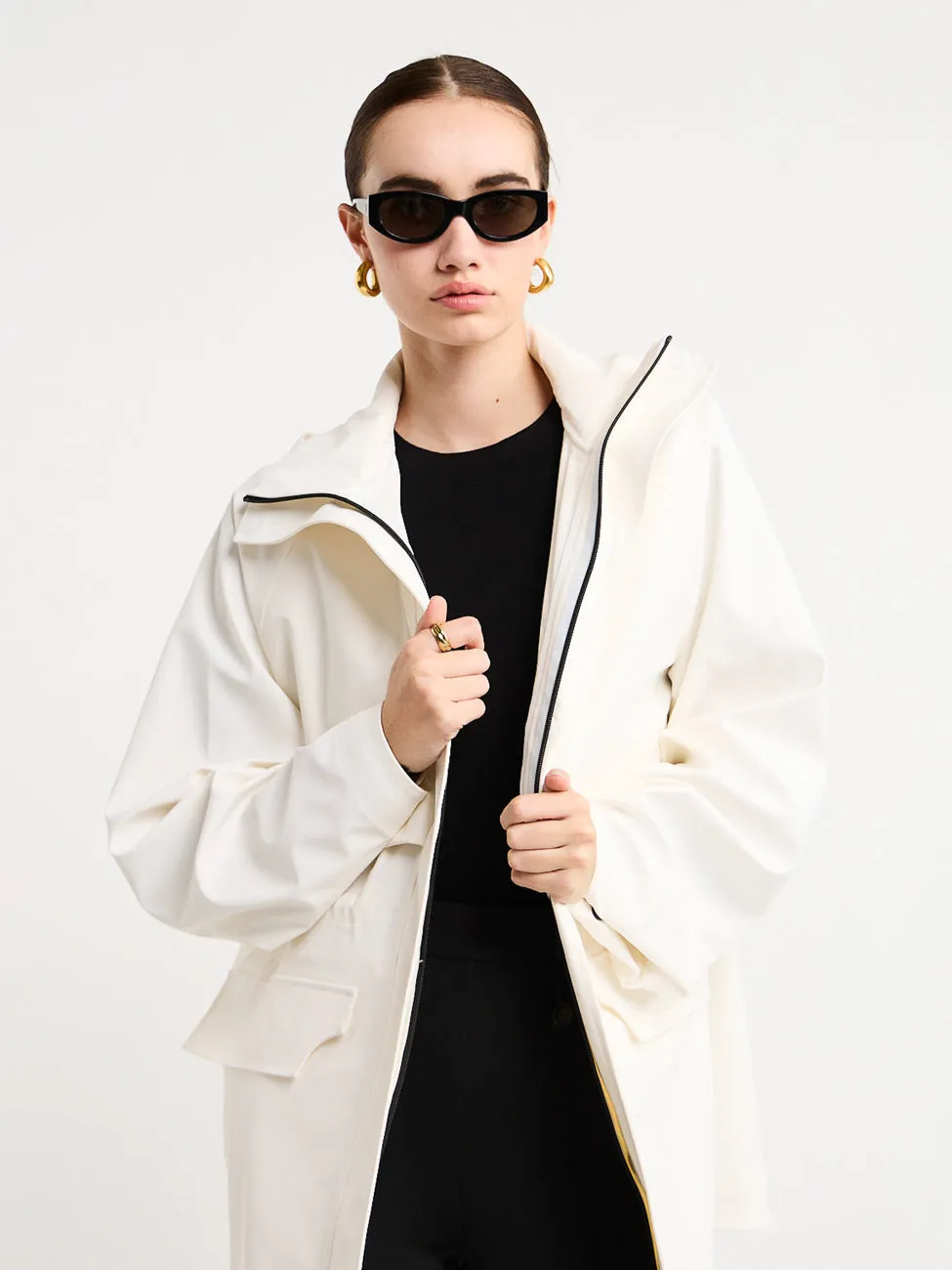 Camilla and Marc Falcon Rain Jacket in White