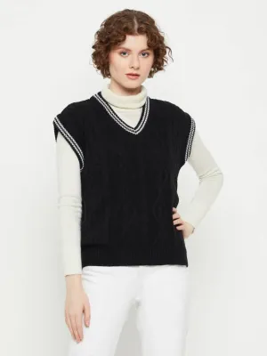Classic Black Sleeveless Sweater
