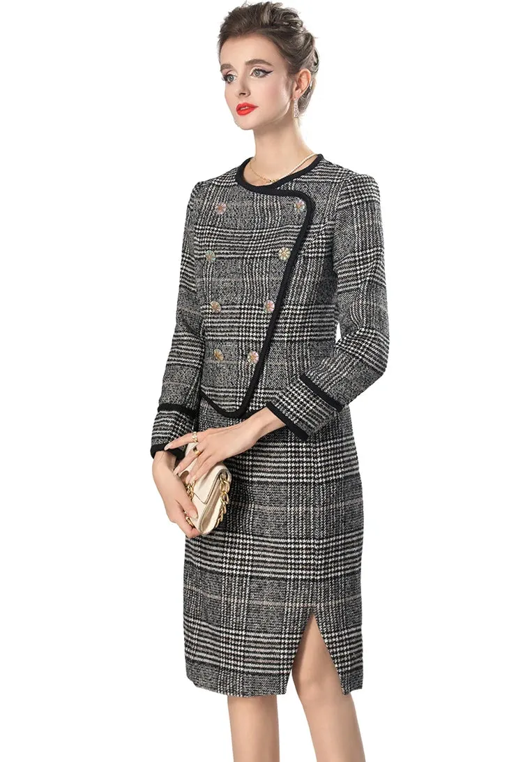 Classic Single-Breasted Skirt Suits