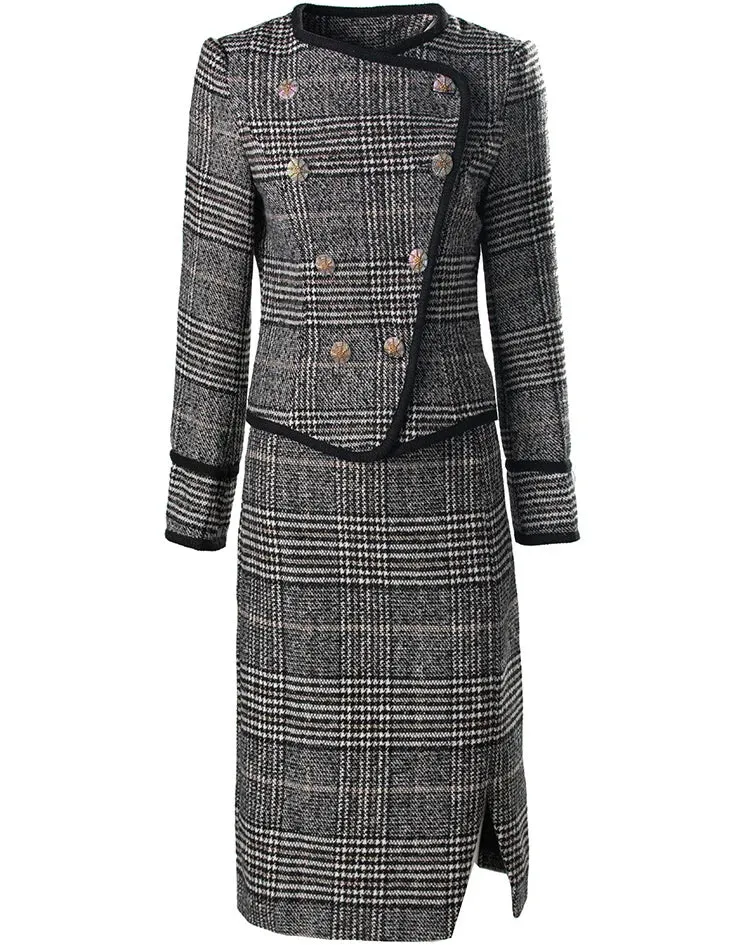 Classic Single-Breasted Skirt Suits