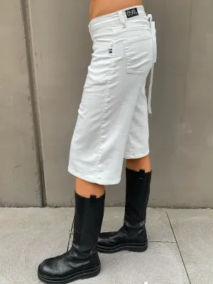Corset Shorts. Low Rise. Stretch Canvas. Off White.