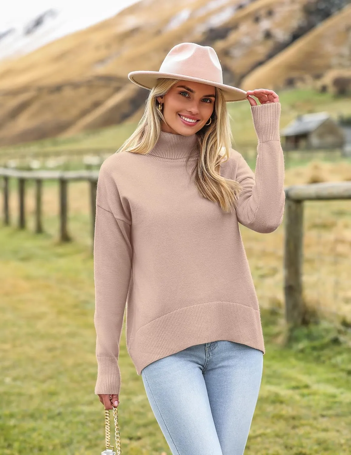 (DE Only) Zeagoo Pullover Women's Turtleneck Elegant Long Sleeve Jumper