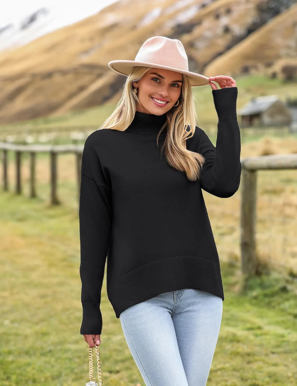 (DE Only) Zeagoo Pullover Women's Turtleneck Elegant Long Sleeve Jumper