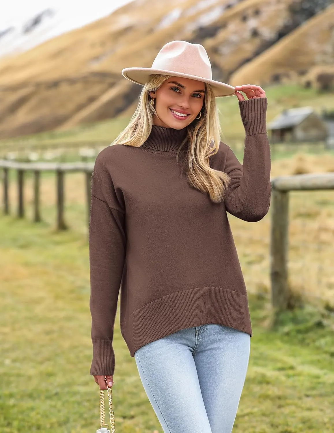(DE Only) Zeagoo Pullover Women's Turtleneck Elegant Long Sleeve Jumper