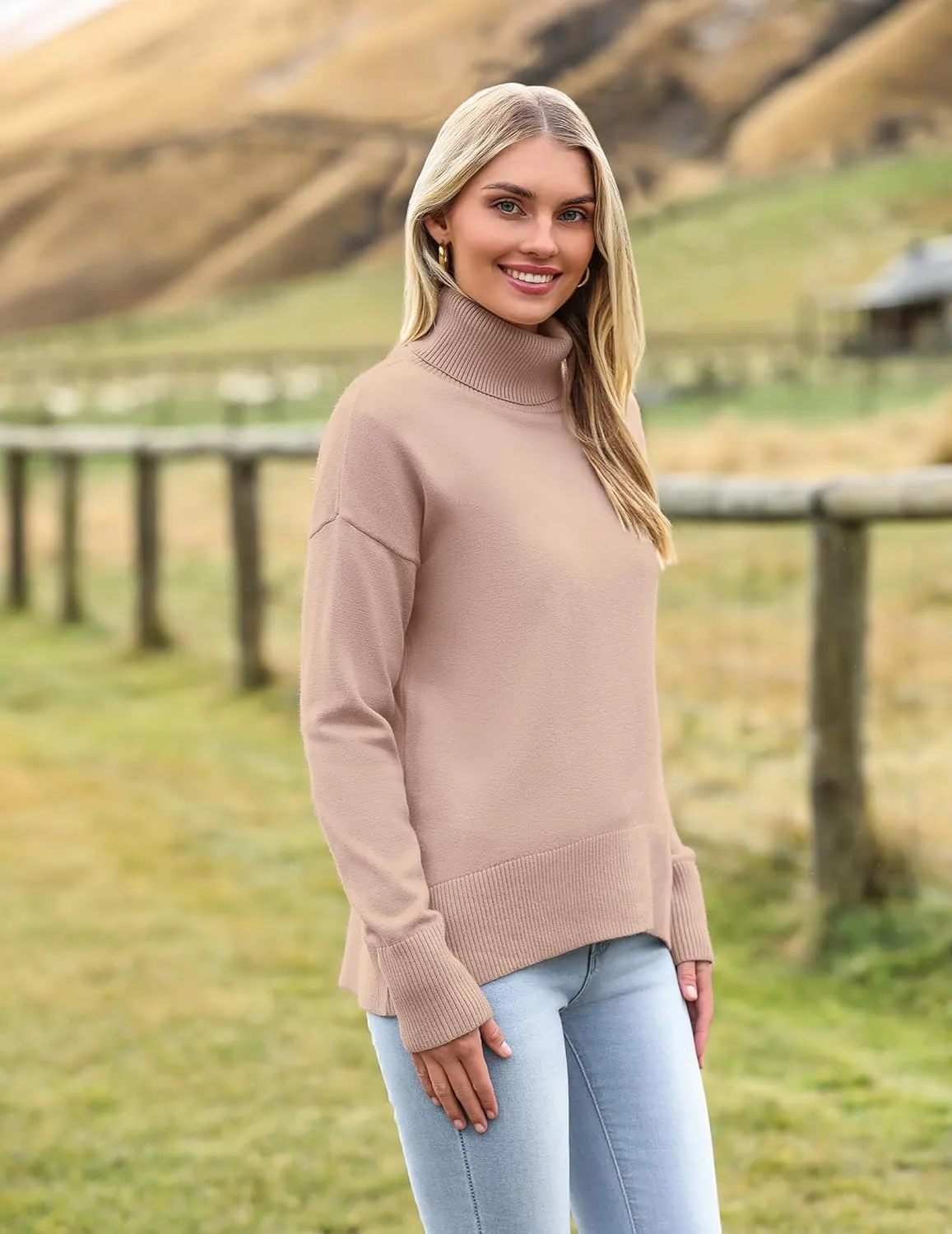 (DE Only) Zeagoo Pullover Women's Turtleneck Elegant Long Sleeve Jumper
