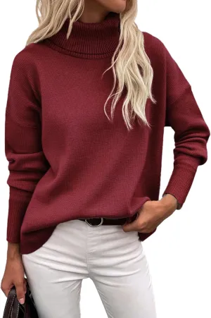 (DE Only) Zeagoo Pullover Women's Turtleneck Elegant Long Sleeve Jumper