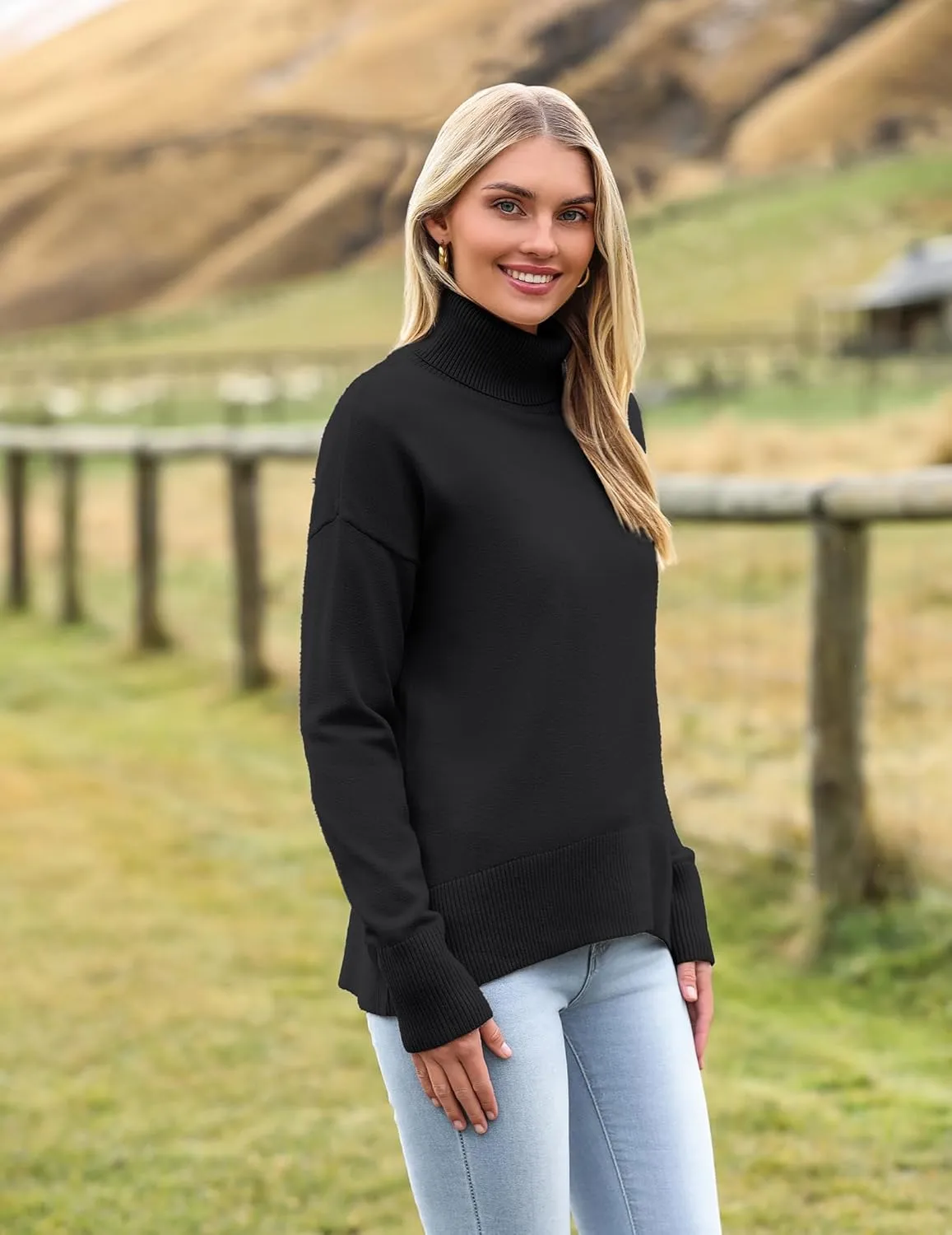 (DE Only) Zeagoo Pullover Women's Turtleneck Elegant Long Sleeve Jumper