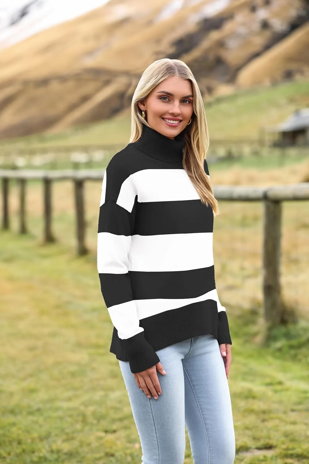 (DE Only) Zeagoo Pullover Women's Turtleneck Elegant Long Sleeve Jumper