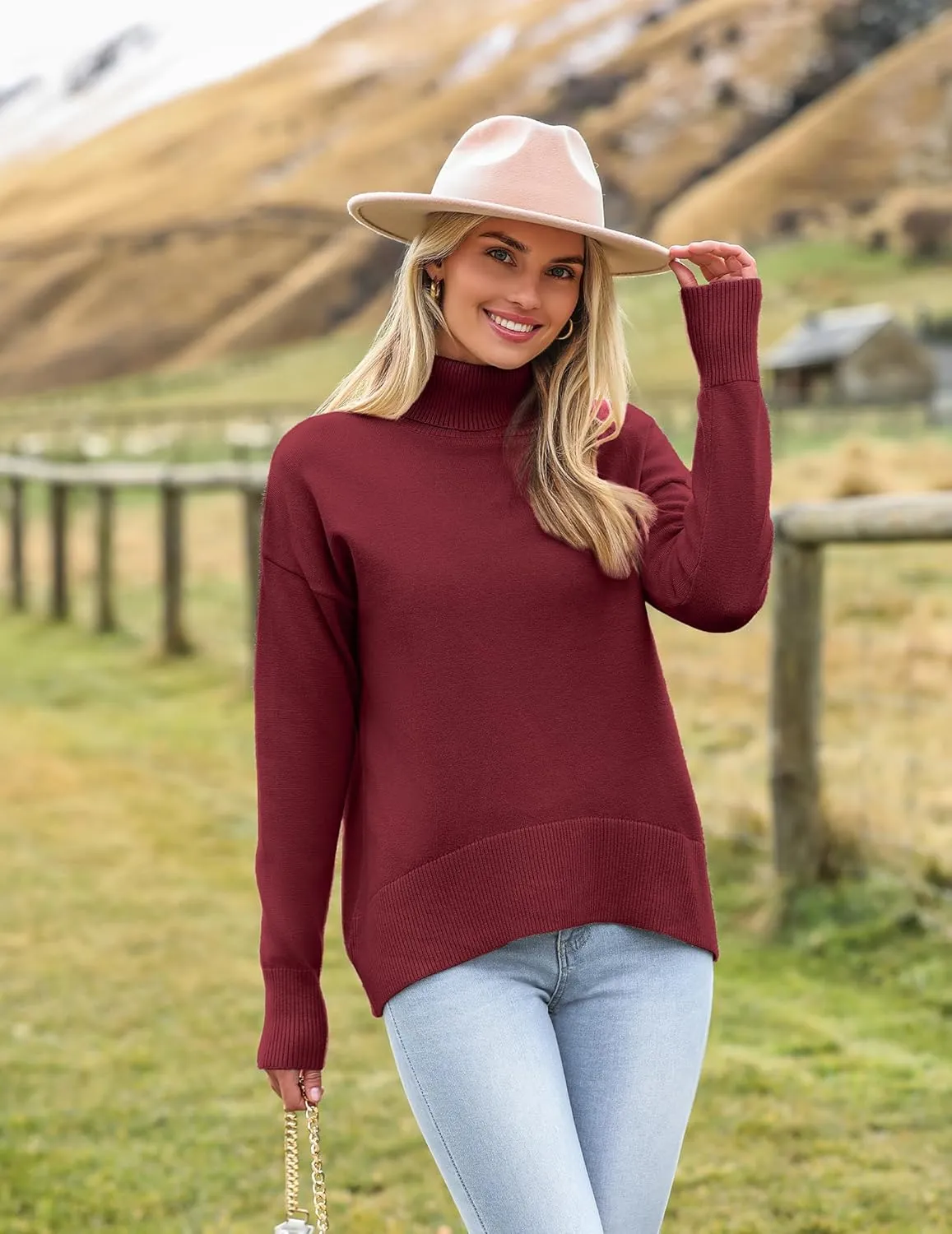 (DE Only) Zeagoo Pullover Women's Turtleneck Elegant Long Sleeve Jumper