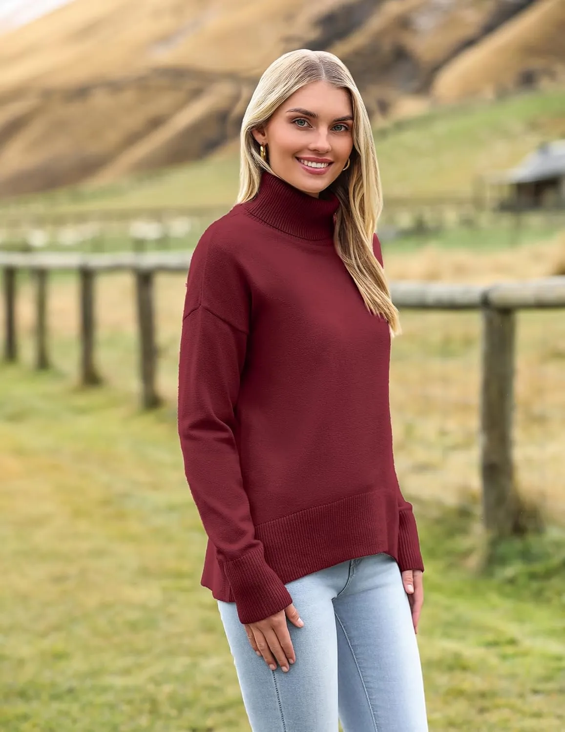 (DE Only) Zeagoo Pullover Women's Turtleneck Elegant Long Sleeve Jumper