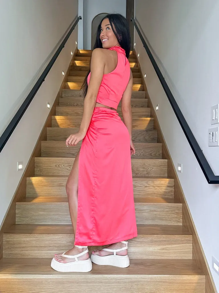 Della Skirt - Bright Coral