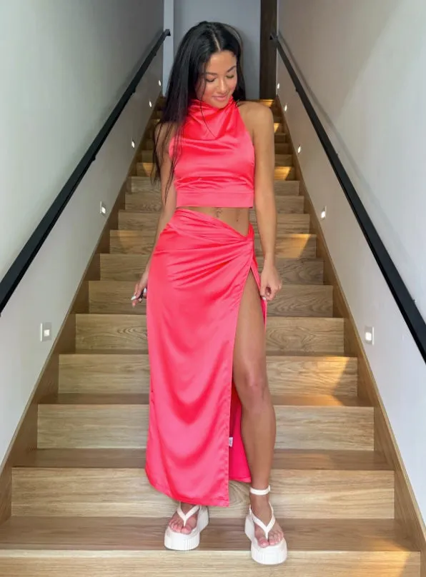 Della Skirt - Bright Coral