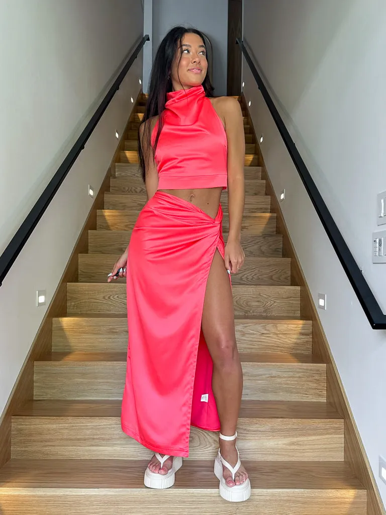Della Skirt - Bright Coral
