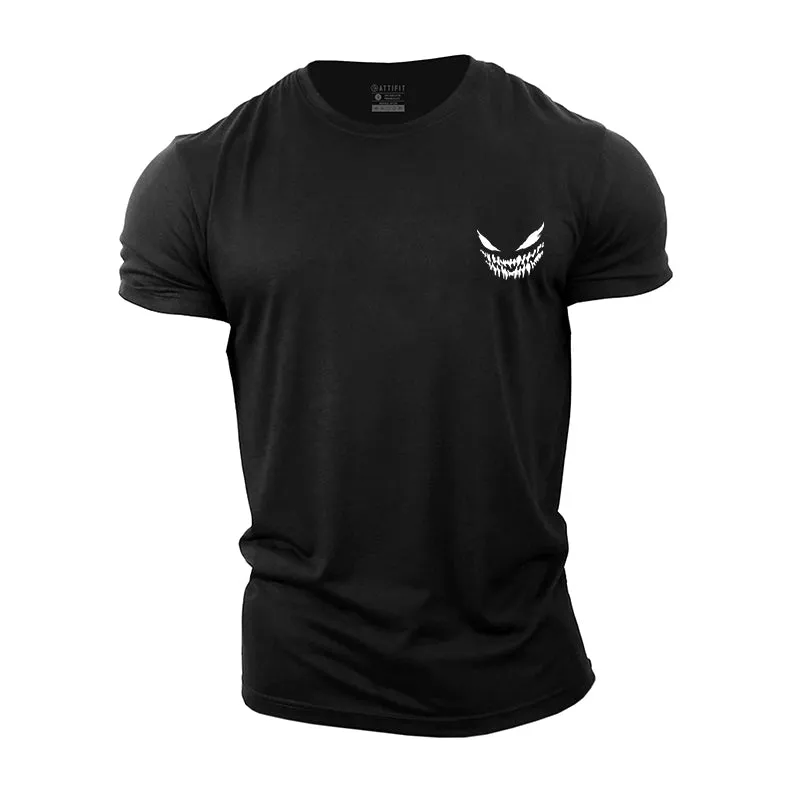 Devil Smiley Print Men's Fitness T-shirts
