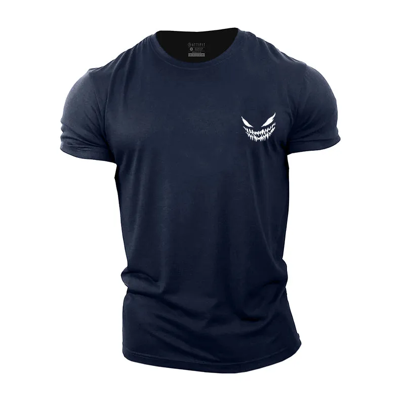 Devil Smiley Print Men's Fitness T-shirts