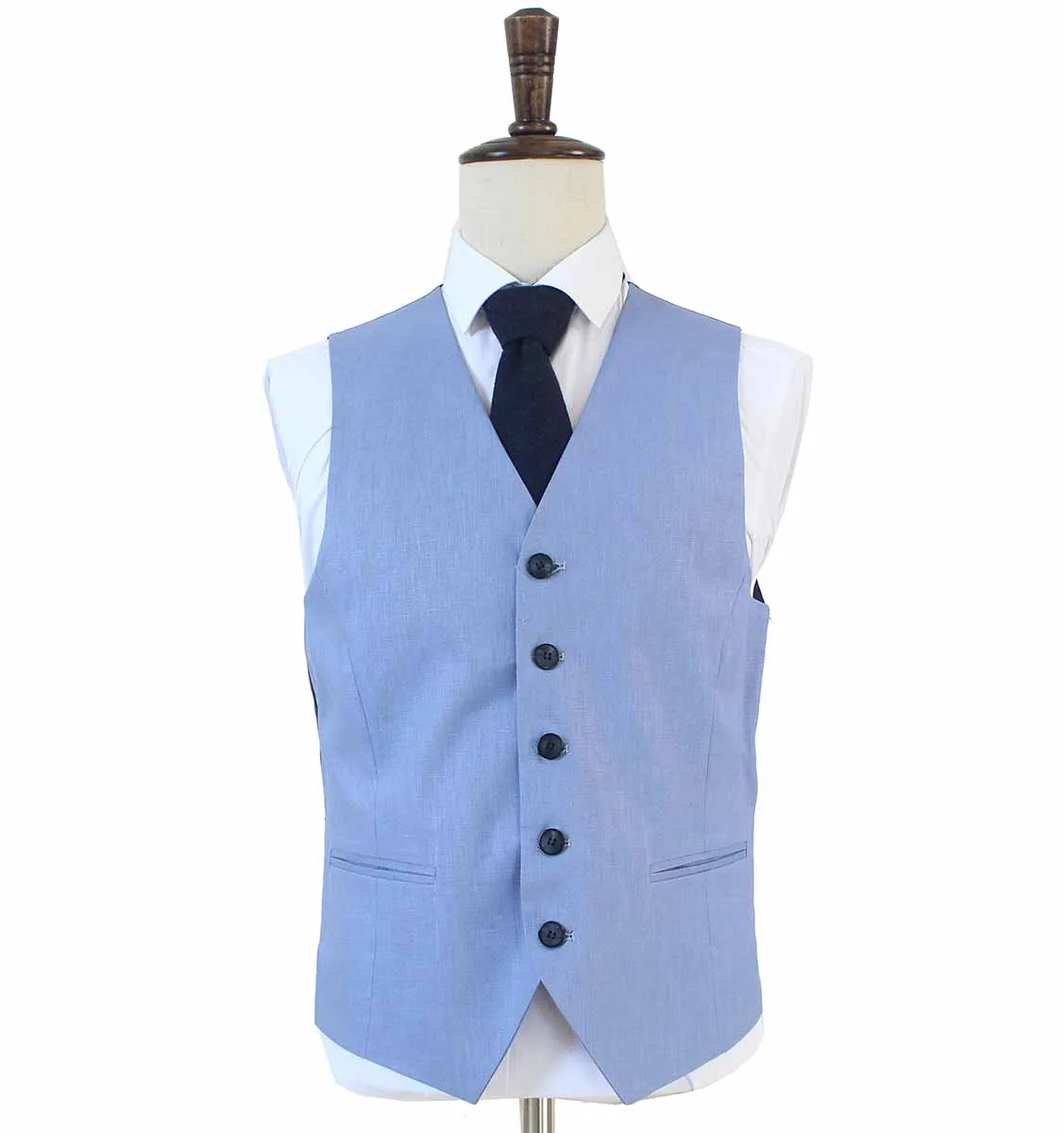 DUSTY BLUE 3 PIECE LINEN SUIT