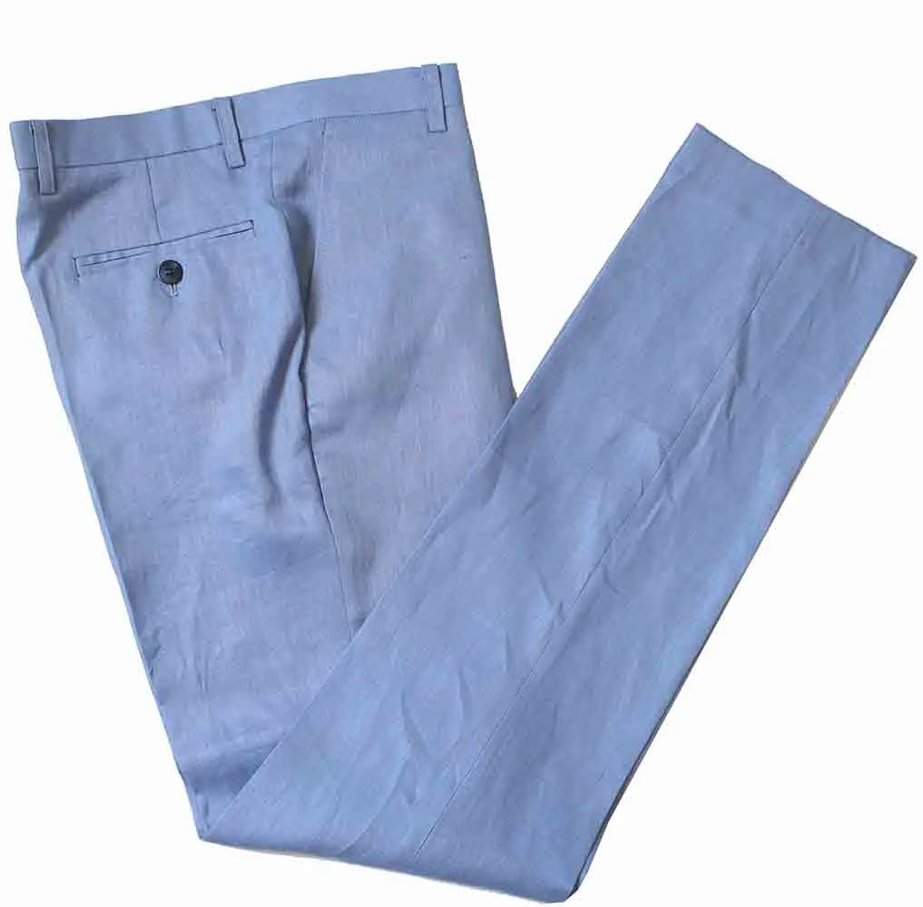 DUSTY BLUE 3 PIECE LINEN SUIT