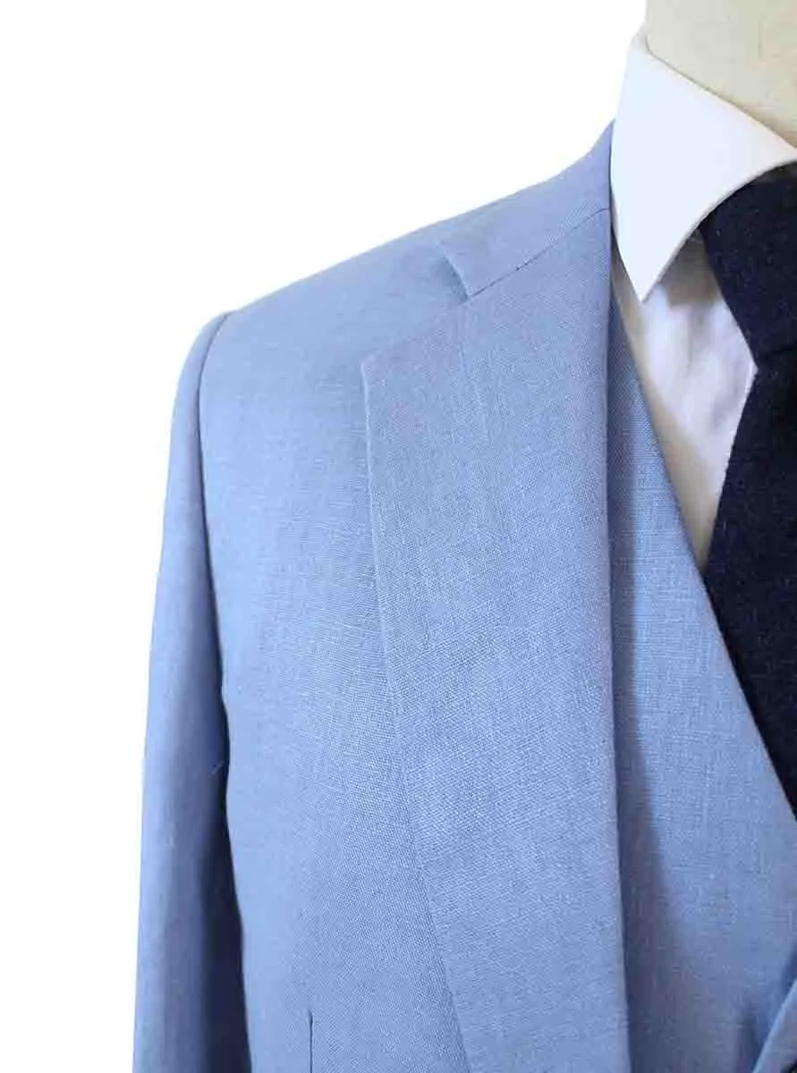 DUSTY BLUE 3 PIECE LINEN SUIT