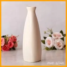 Five Star | Elegant Ceramic White Bottle-Shaped Vase - Stunning Centerpiece for Home Decor [only vase ] (Triangular)