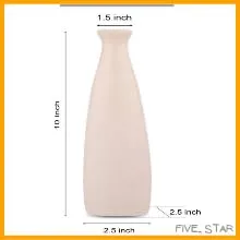 Five Star | Elegant Ceramic White Bottle-Shaped Vase - Stunning Centerpiece for Home Decor [only vase ] (Triangular)