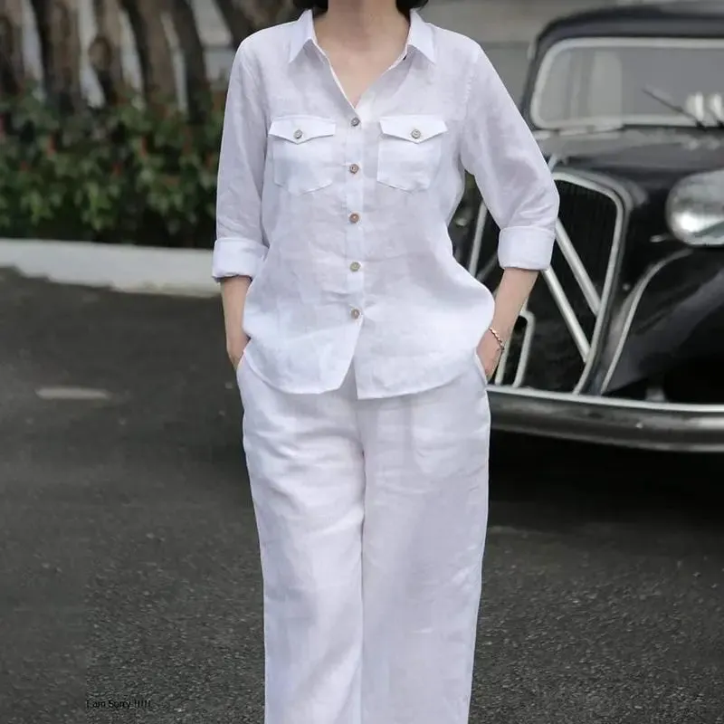Lapel Shirt & Trousers Set