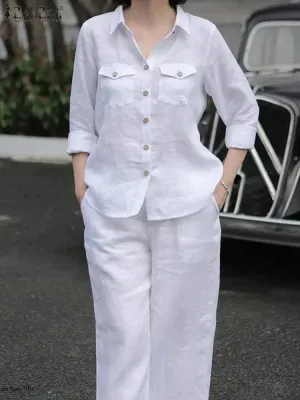 Lapel Shirt & Trousers Set