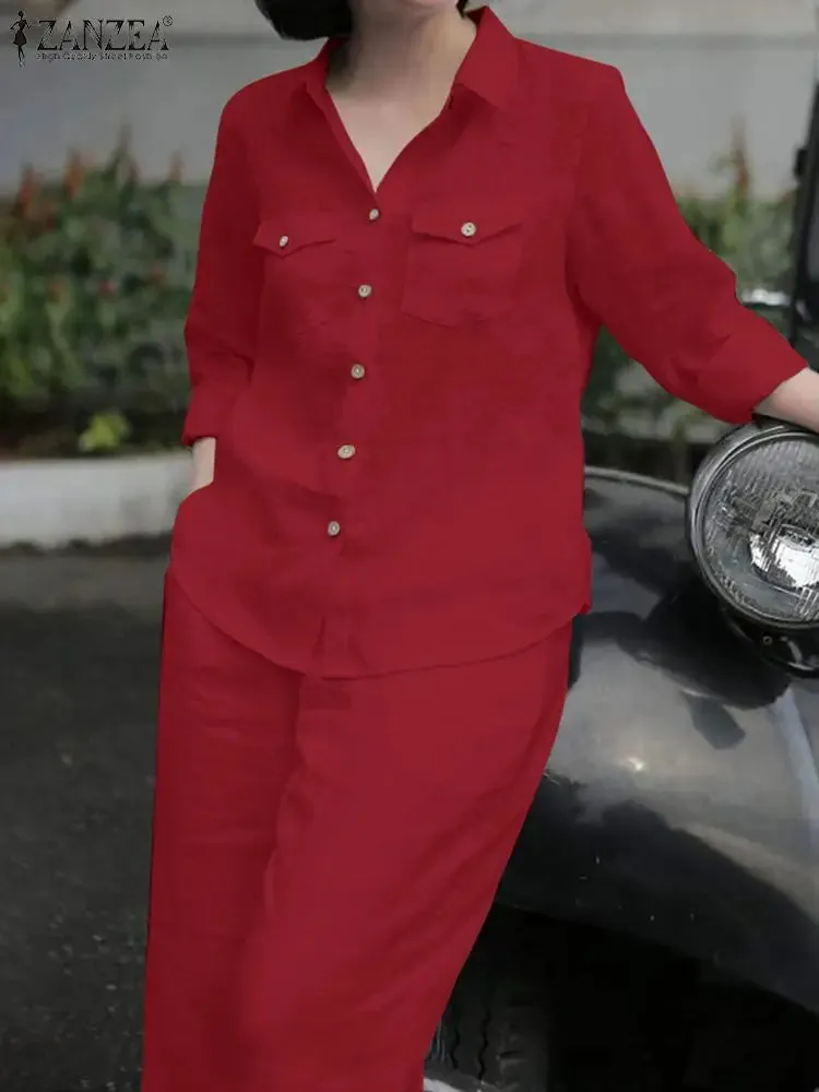 Lapel Shirt & Trousers Set