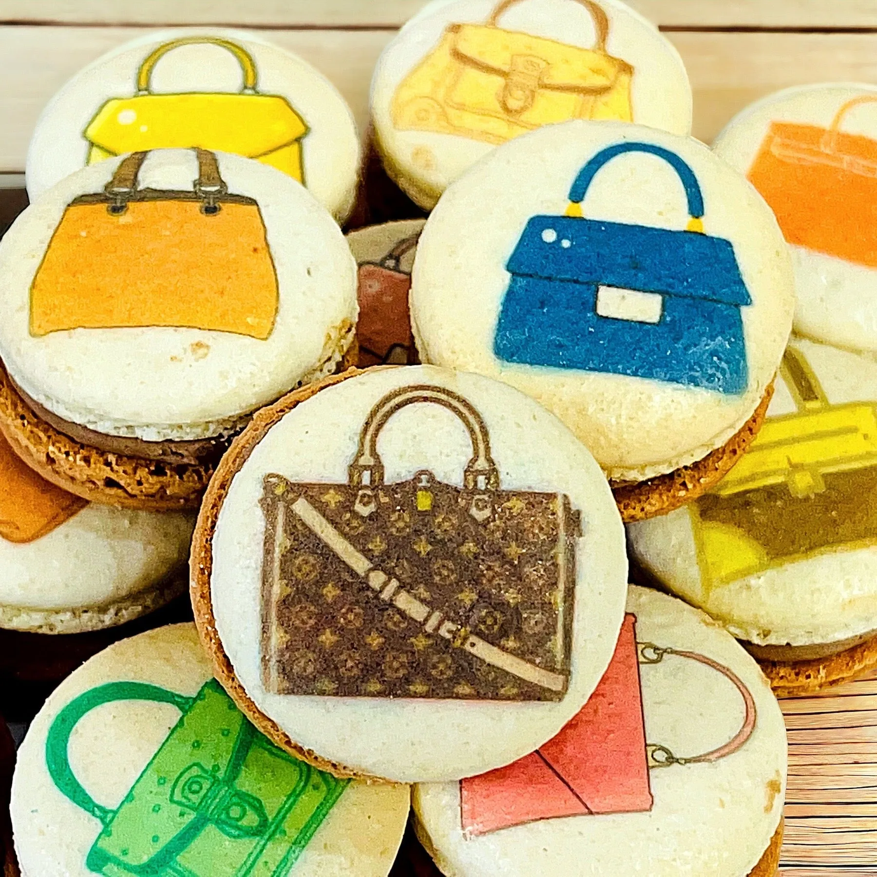 Luxury Handbag Design French Macarons - Customizable Flavors
