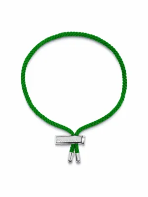 Men's Green String Bracelet with Adjustable Silver Lock