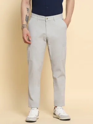 Men's Light Grey Cargo Comfortable Bottomwear With Smart Casual Look