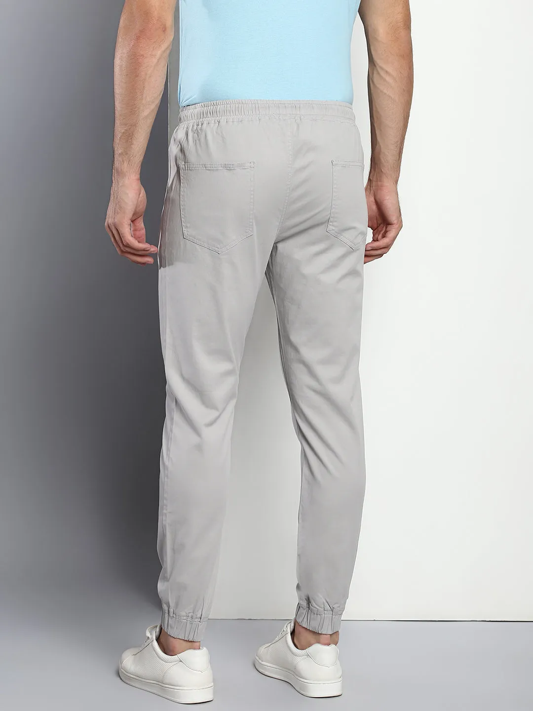 Men's Straight Fit Cotton Joggers (Lightgrey)