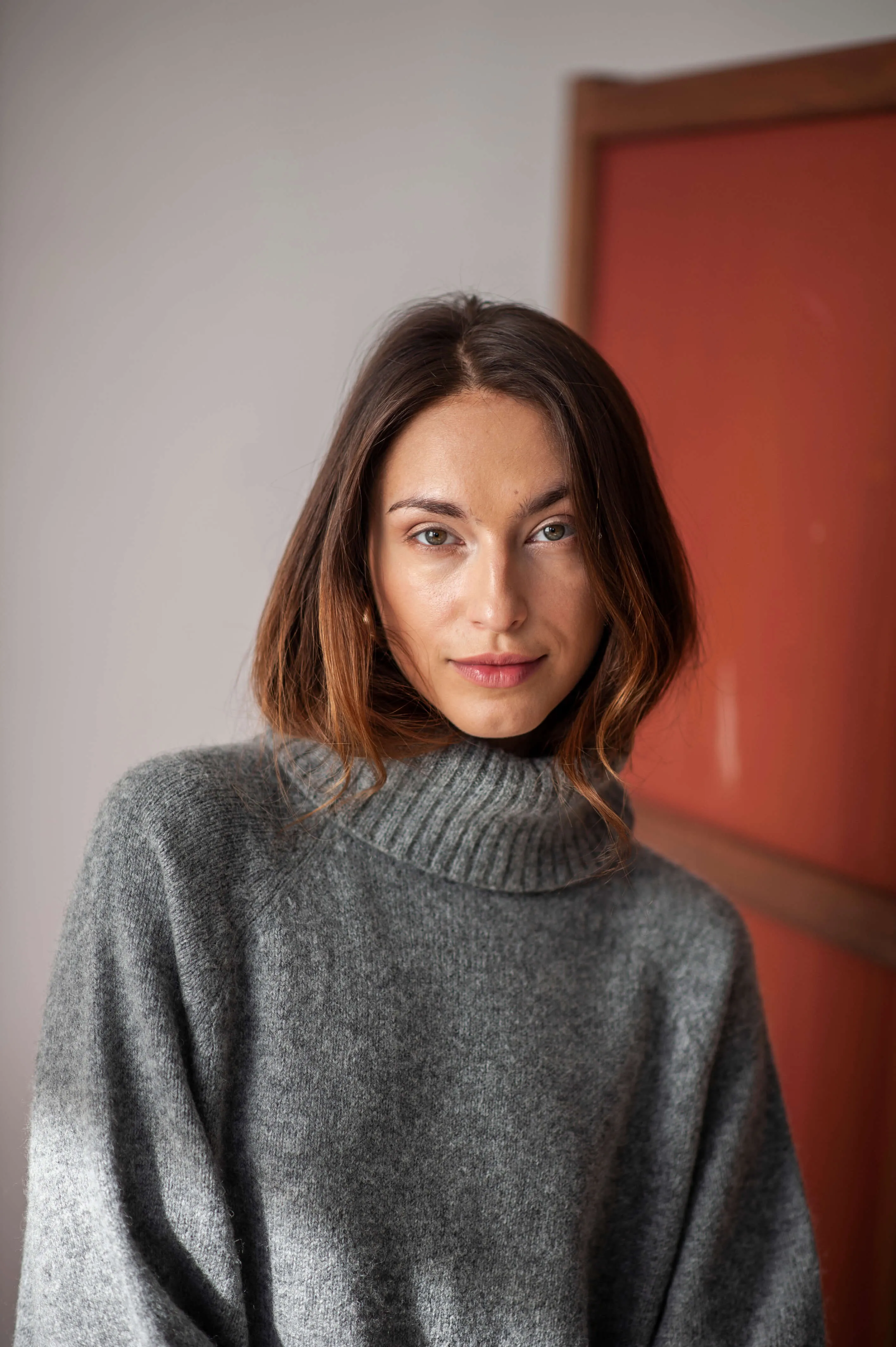 Minimalist Merino wool turtleneck dress