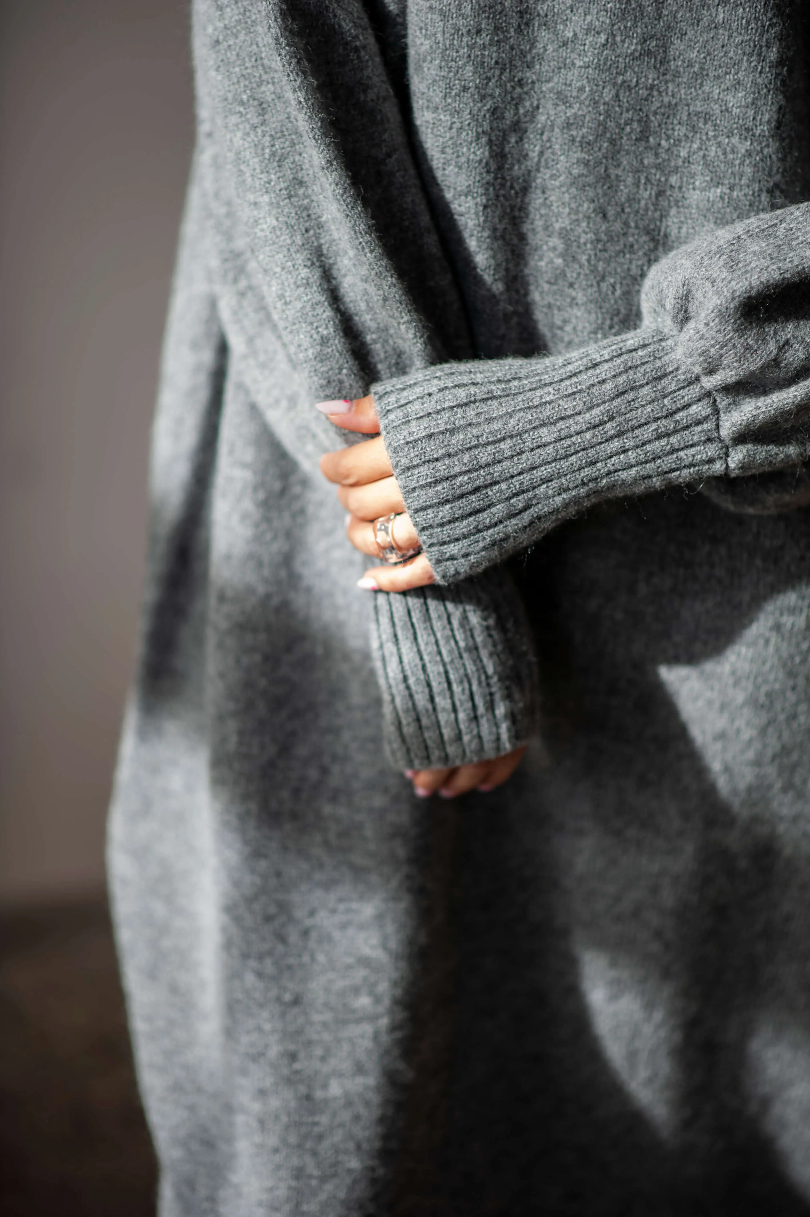 Minimalist Merino wool turtleneck dress
