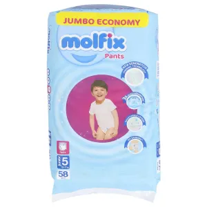 Molfix Diaper Pants 58 Pcs ,Size 5 - 12-17 KG