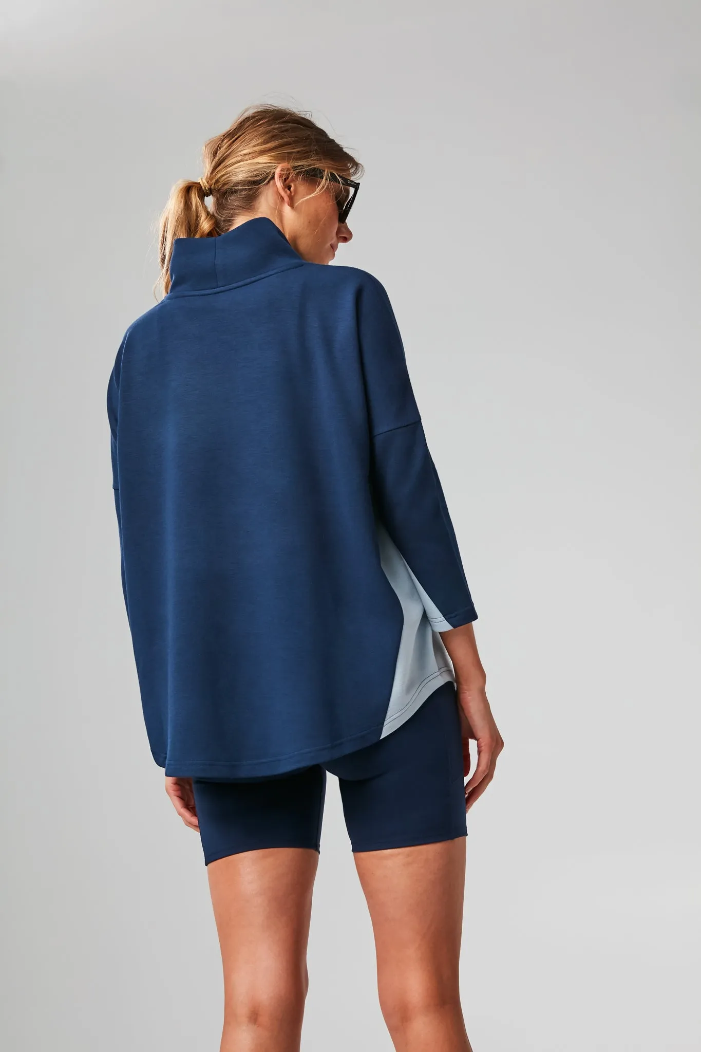 Navy and Breezy Blue Ally Swing Sweatshirt