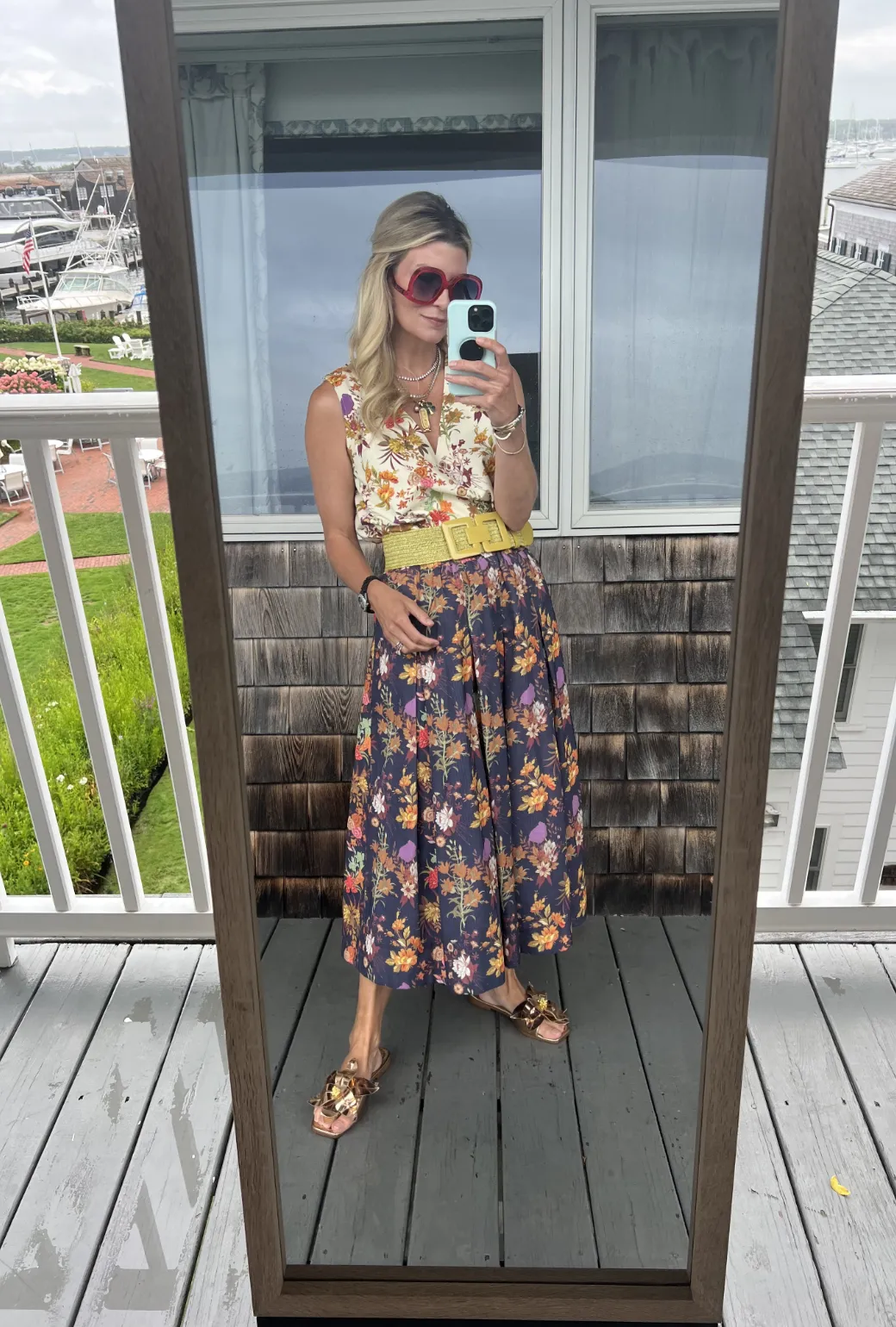 Polly Party Skirt - Navy Botanicals