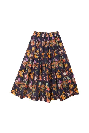 Polly Party Skirt - Navy Botanicals