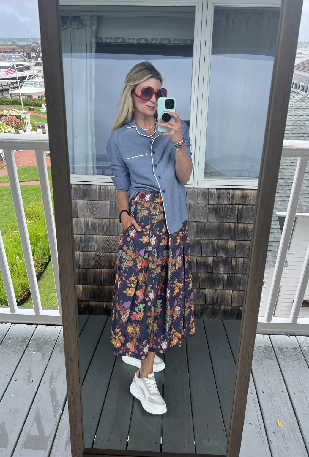 Polly Party Skirt - Navy Botanicals